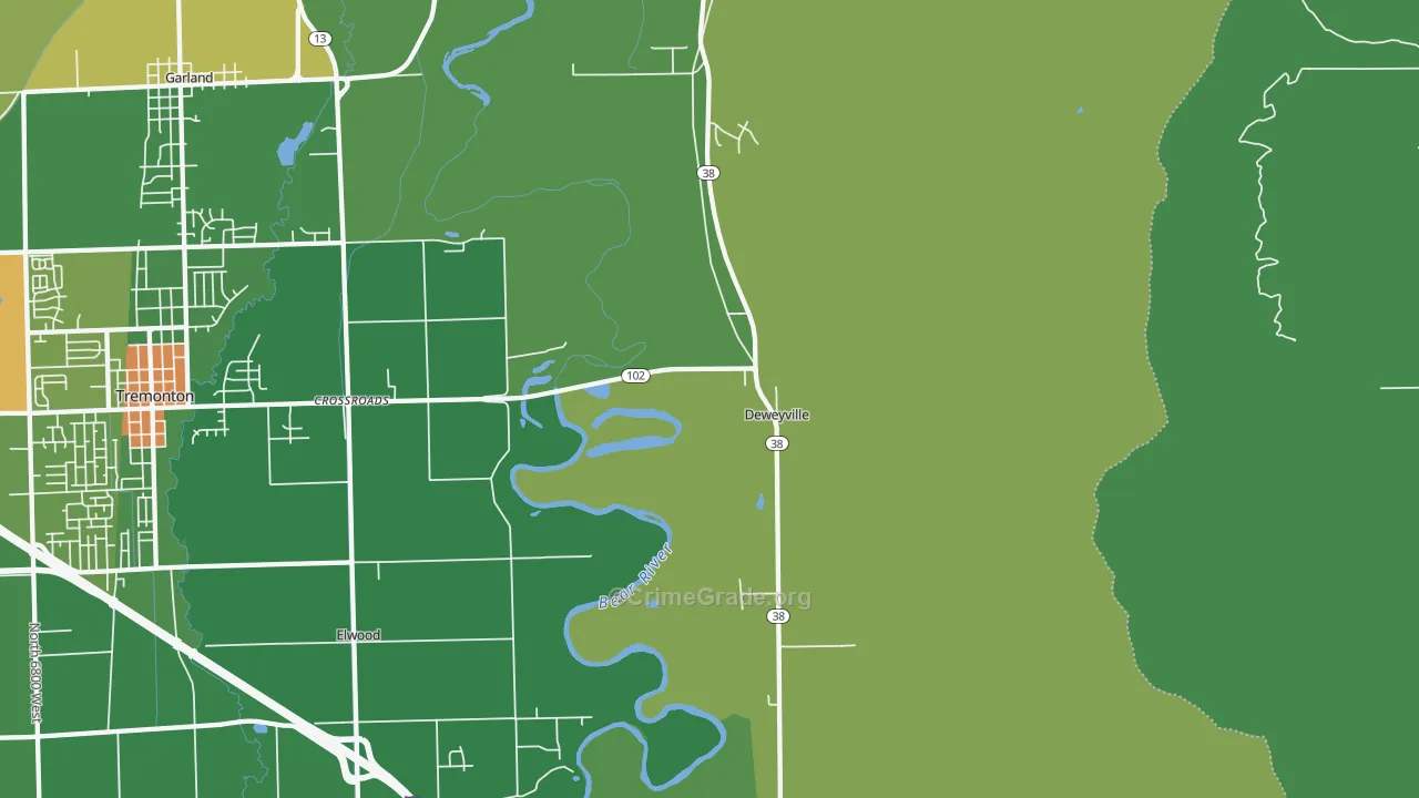 Deweyville, UT Map of Drug-Related Crime Rates