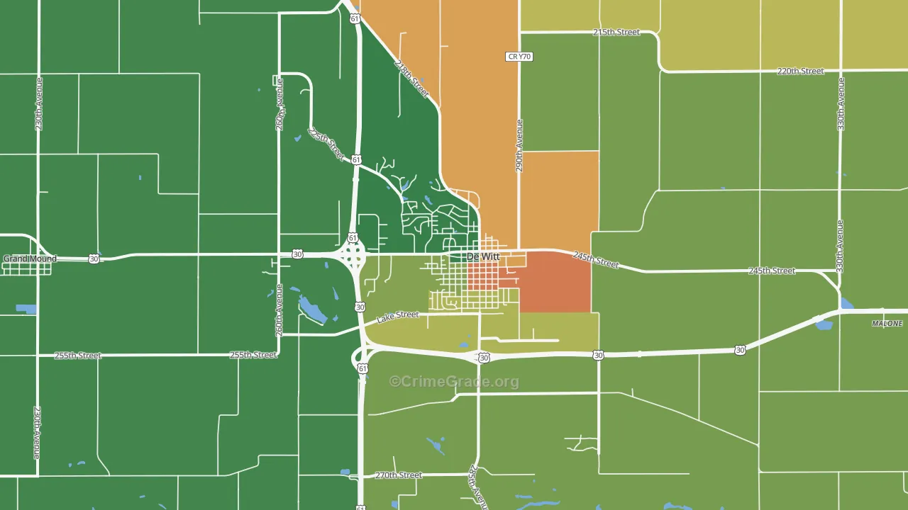 DeWitt, IA Map of Drug-Related Crime Rates
