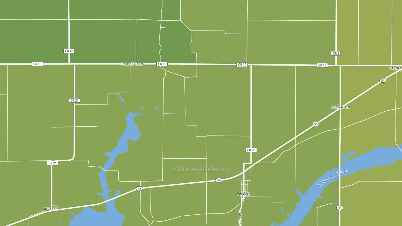 Dewitt, IL Map of Drug-Related Crime Rates