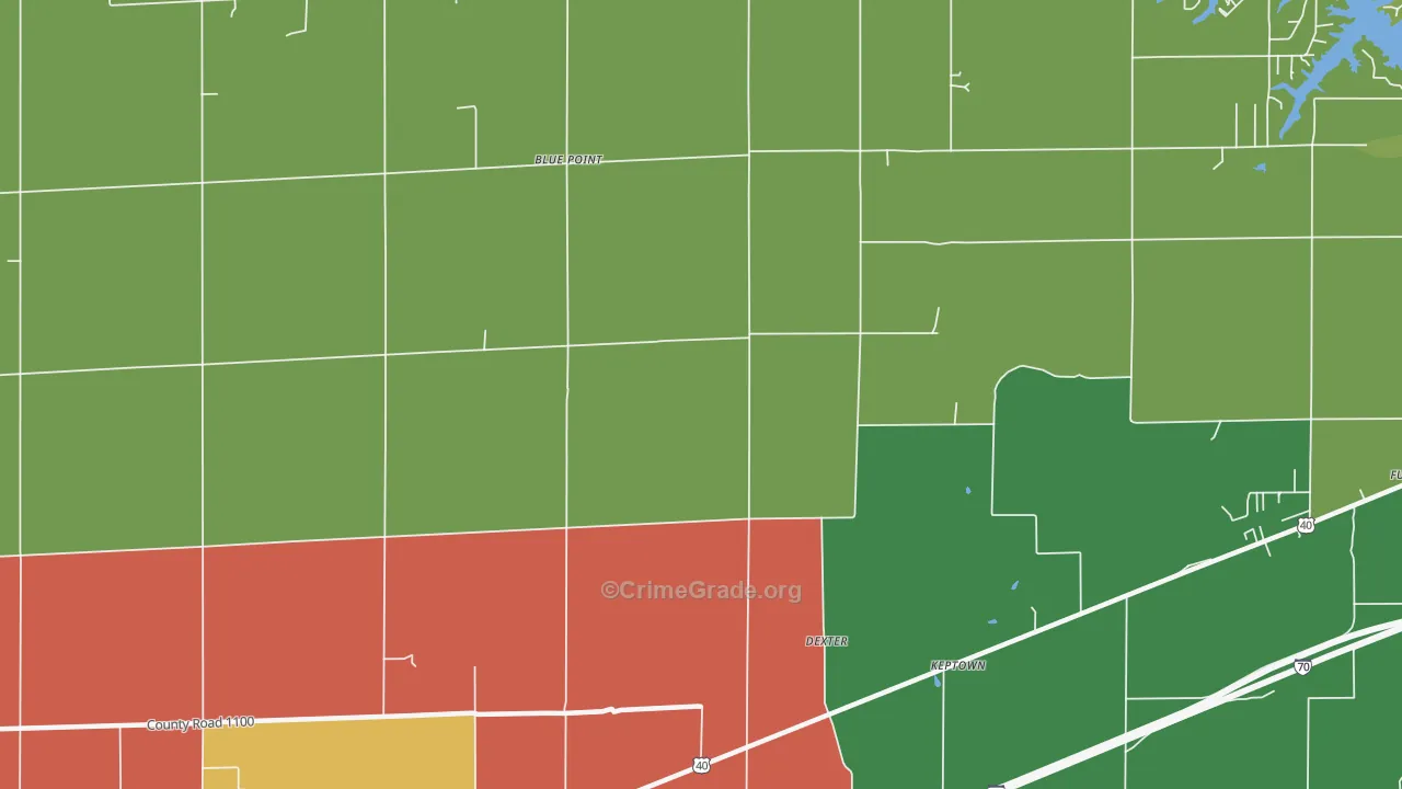 Dexter, IL Map of Drug-Related Crime Rates