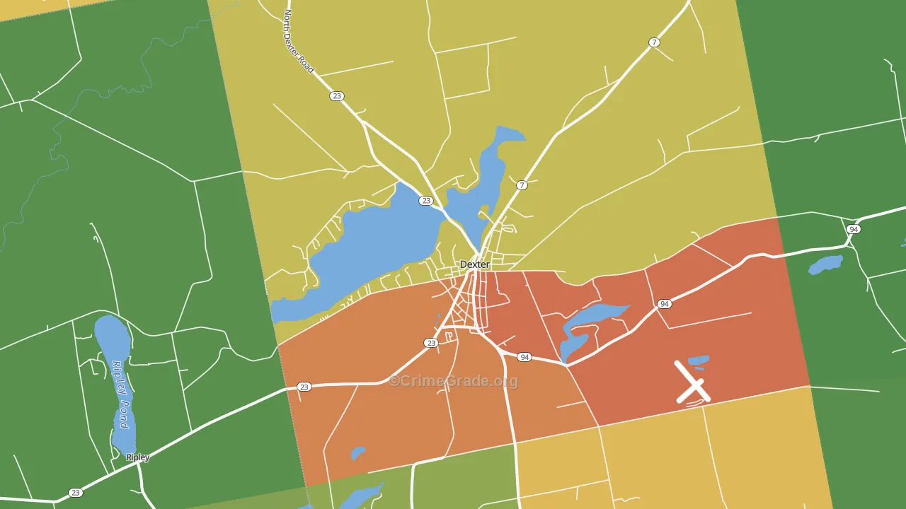 Dexter, ME Map of Drug-Related Crime Rates