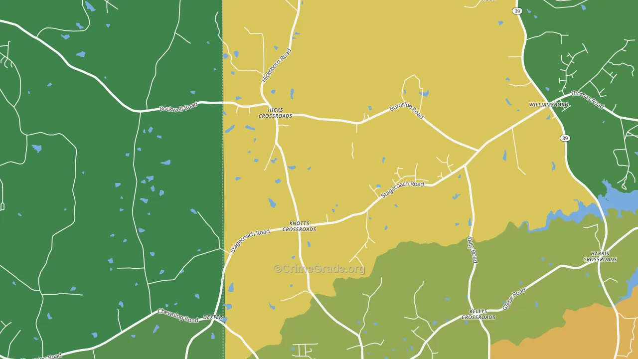 Dexter, NC Map of Drug-Related Crime Rates