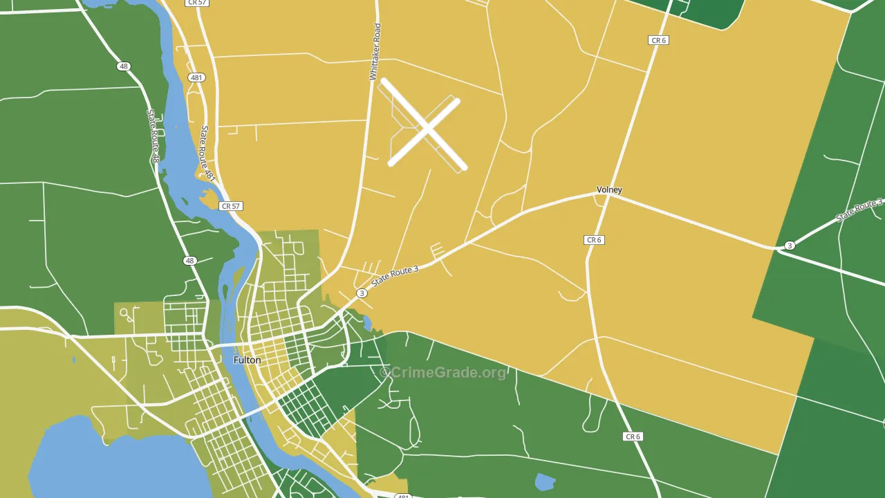 Dexterville, NY Map of Drug-Related Crime Rates
