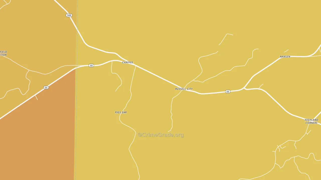 DeYoung, PA Map of Drug-Related Crime Rates