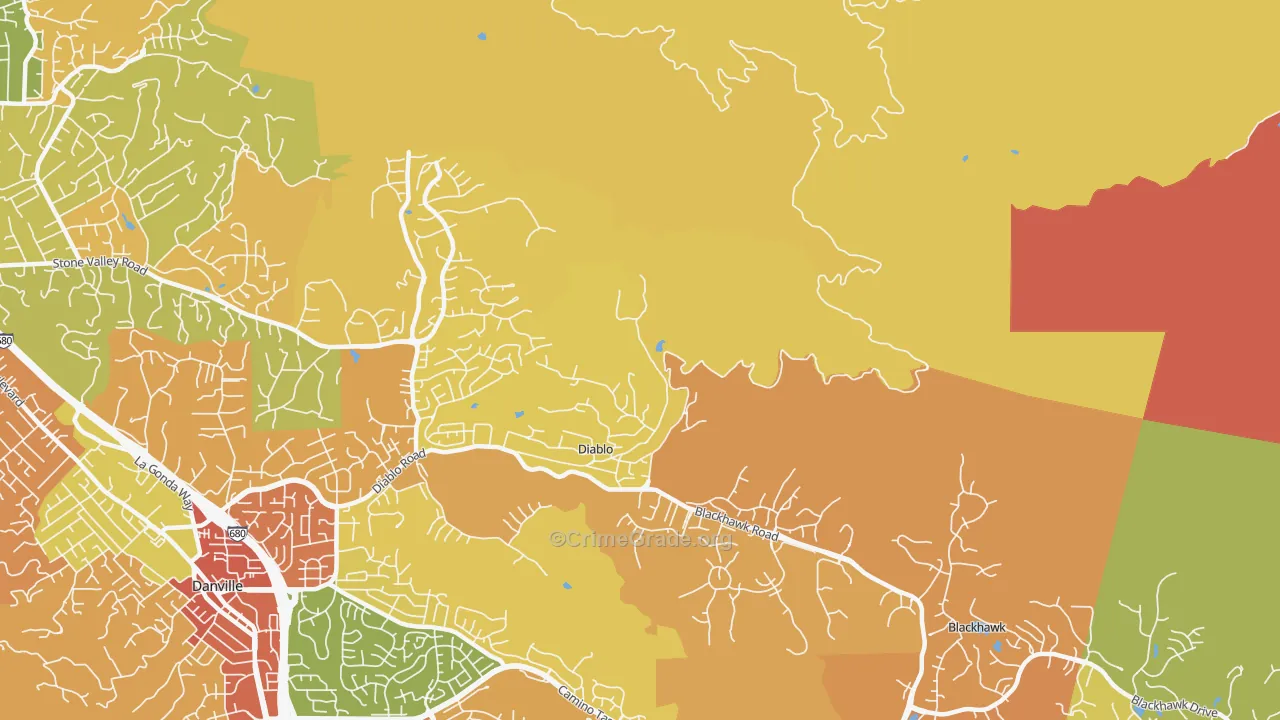 Diablo, CA Map of Drug-Related Crime Rates