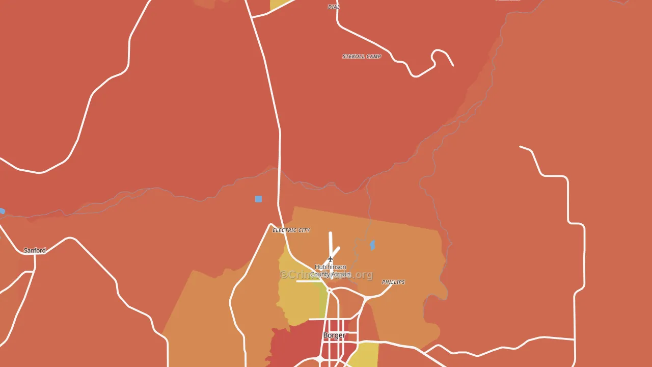 Dial, TX Map of Drug-Related Crime Rates