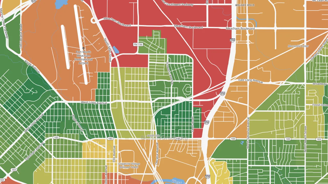 Diamond Hill-Jarvis, Fort Worth, TX Map of Drug-Related Crime Rates