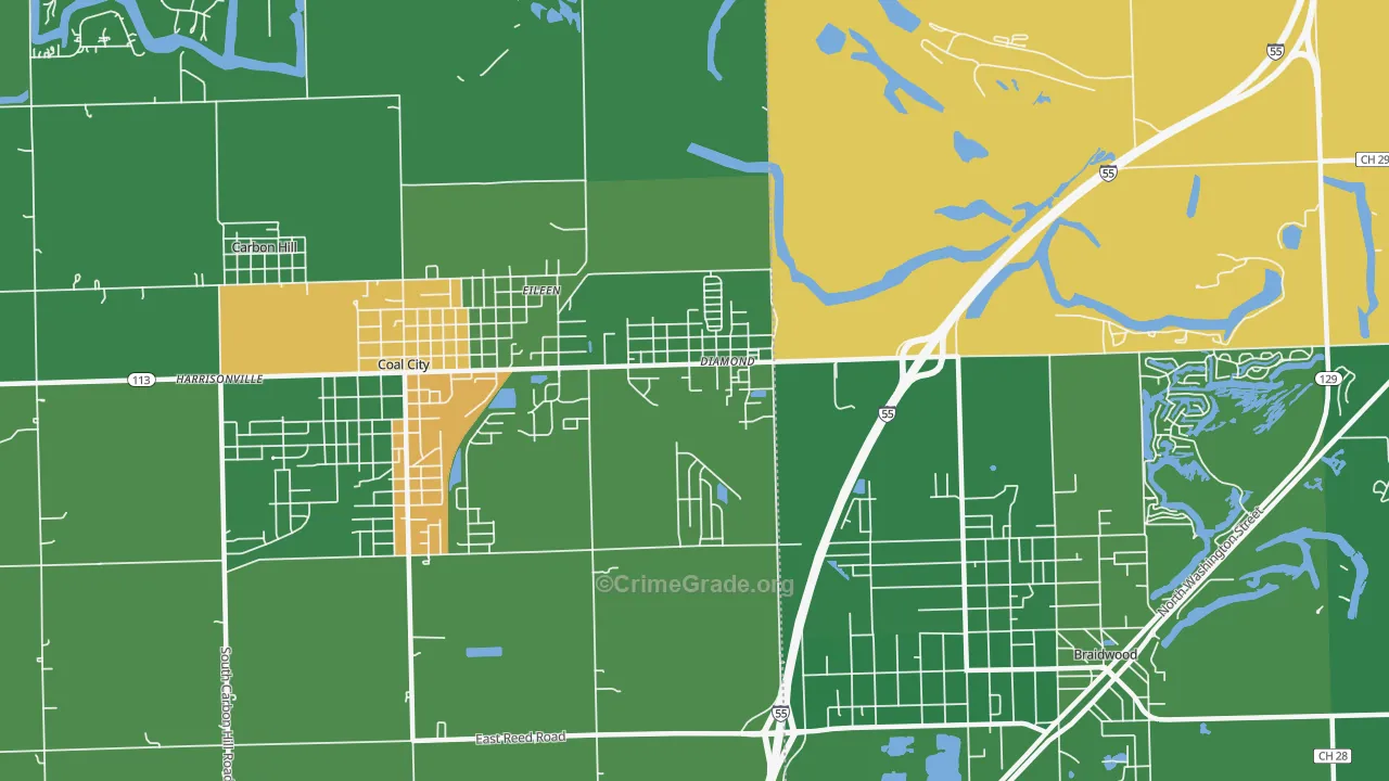 Diamond, IL Map of Drug-Related Crime Rates