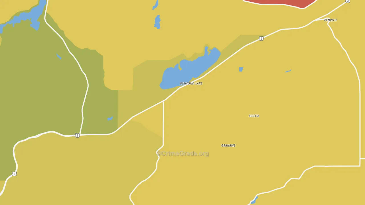 Diamond Lake, WA Map of Drug-Related Crime Rates