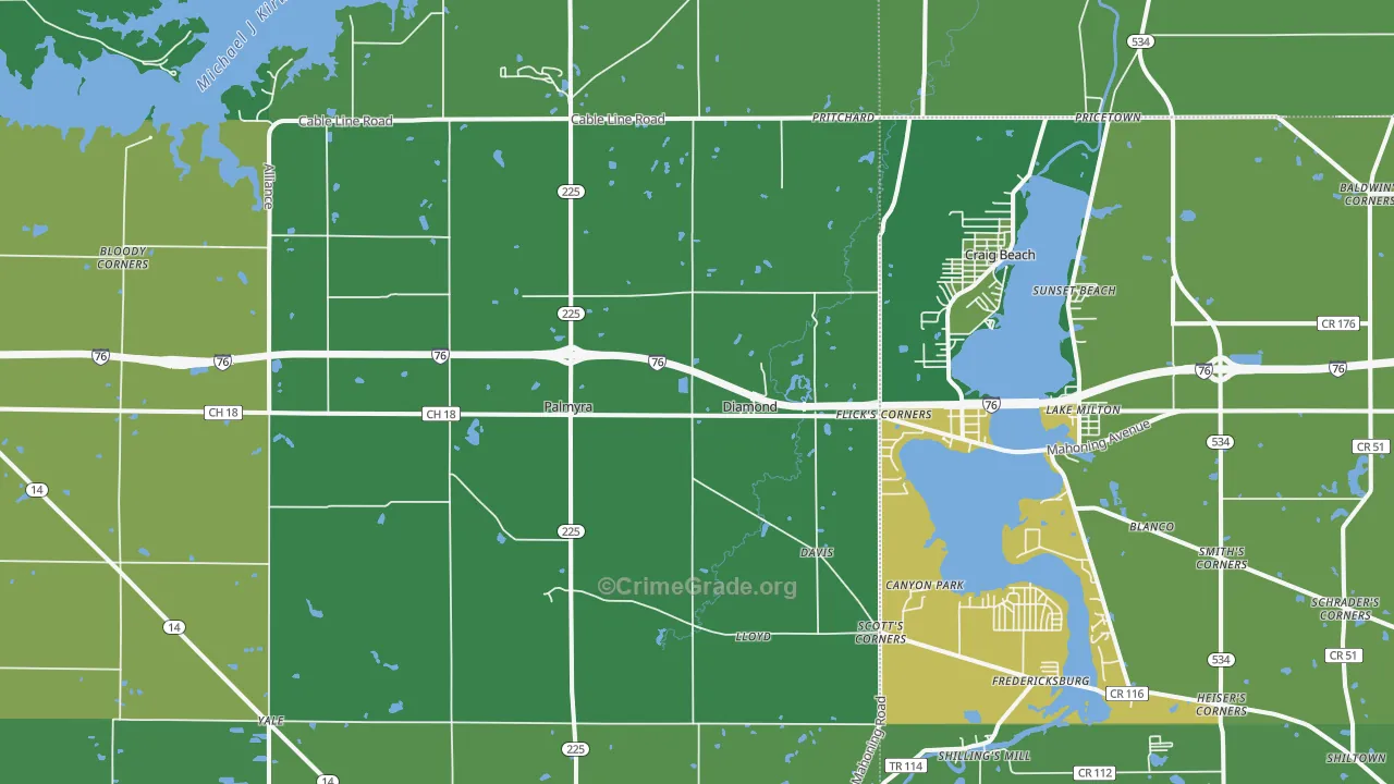 Diamond, OH Map of Drug-Related Crime Rates