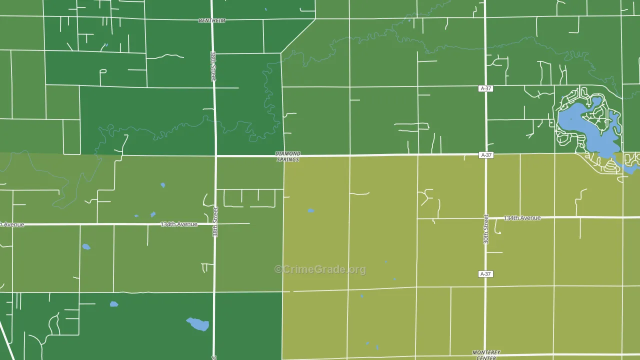Diamond Springs, MI Map of Drug-Related Crime Rates