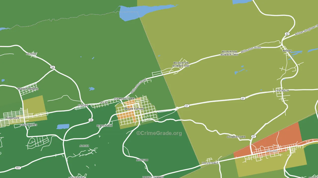 Diamondtown, PA Map of Drug-Related Crime Rates
