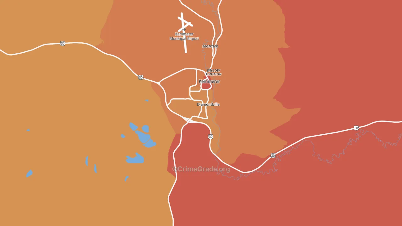 Diamondville, WY Map of Drug-Related Crime Rates