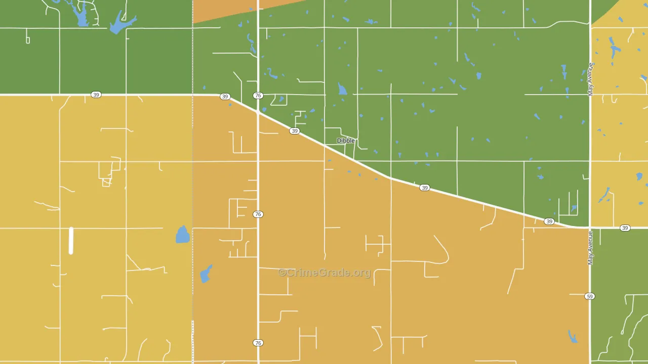 Dibble, OK Map of Drug-Related Crime Rates