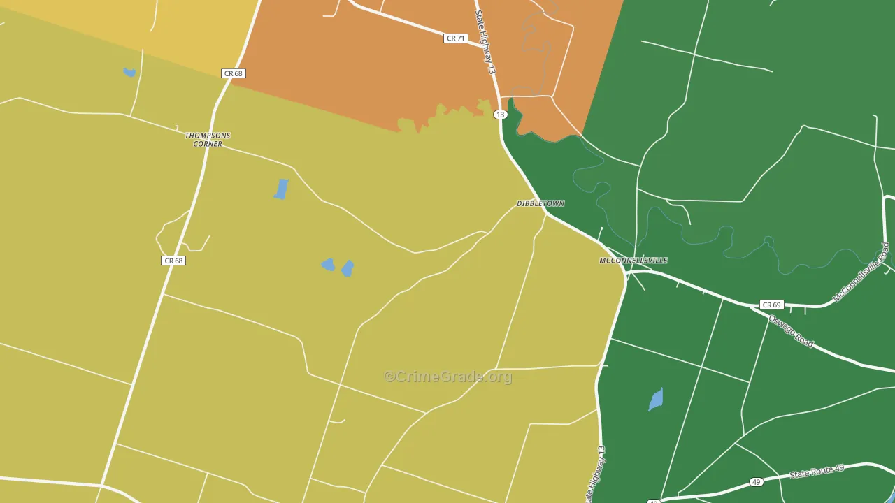Dibbletown, NY Map of Drug-Related Crime Rates
