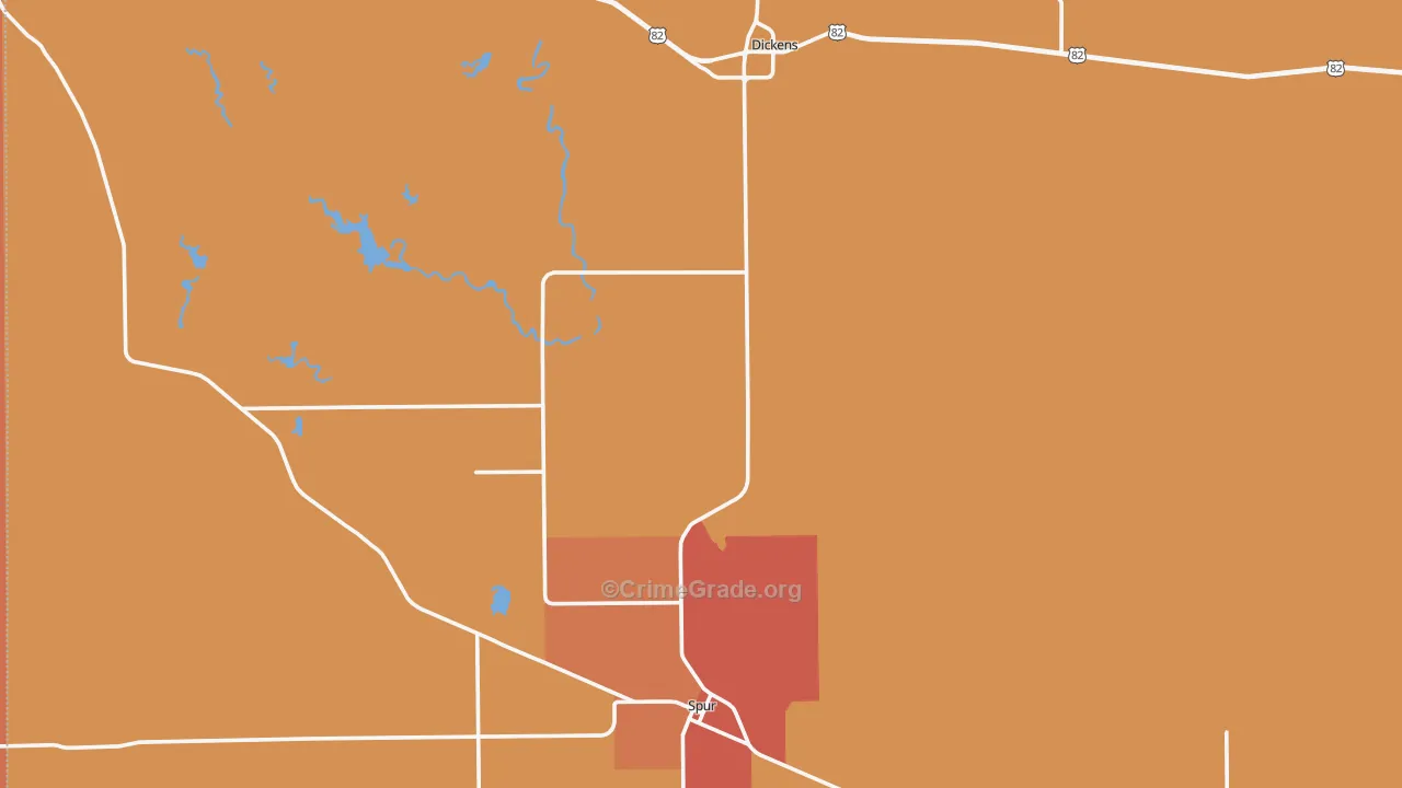 Dickens County, TX Map of Drug-Related Crime Rates