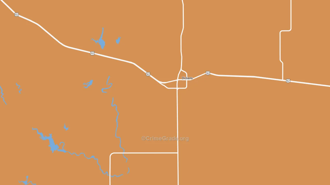 Dickens, TX Map of Drug-Related Crime Rates