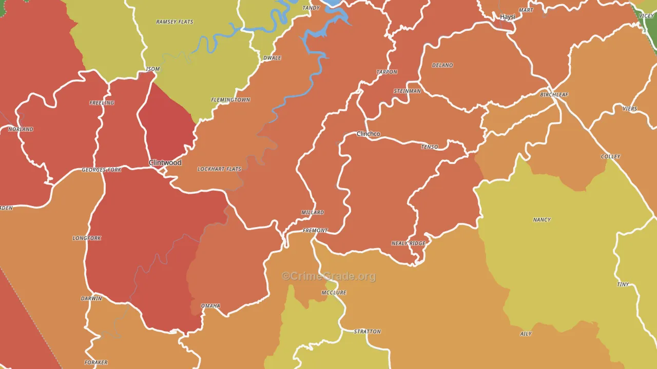 Dickenson County, VA Map of Drug-Related Crime Rates