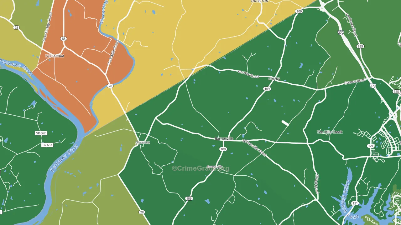 Dickerson, MD Map of Drug-Related Crime Rates