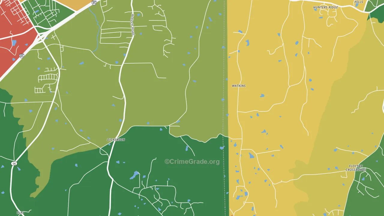 Dickerson, NC Map of Drug-Related Crime Rates