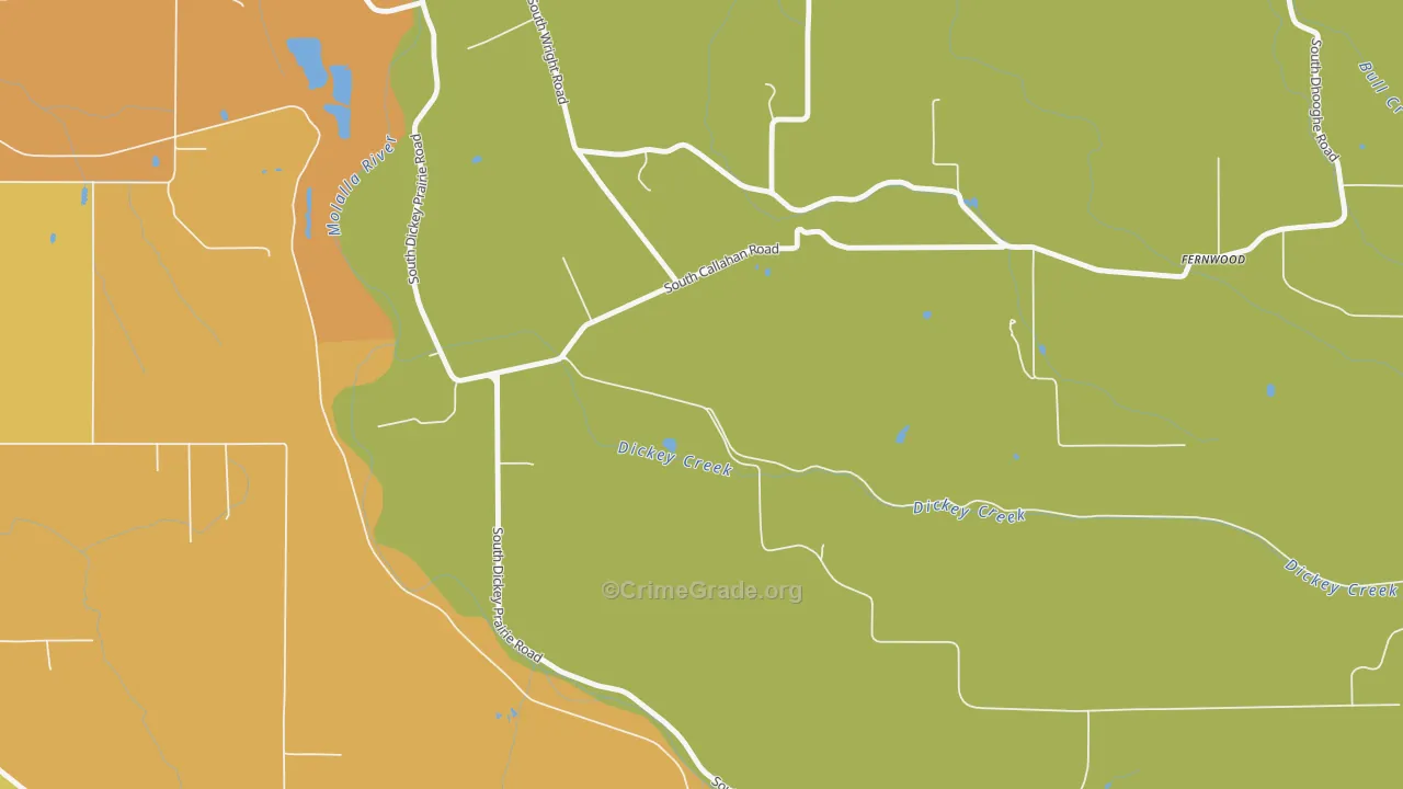 Dickey Prairie, OR Map of Drug-Related Crime Rates