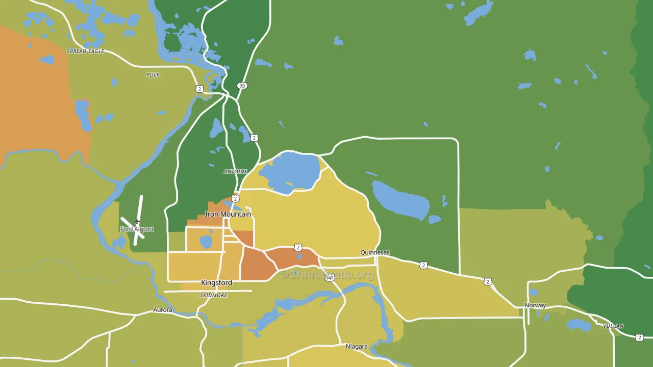 Dickinson County, MI Map of Drug-Related Crime Rates