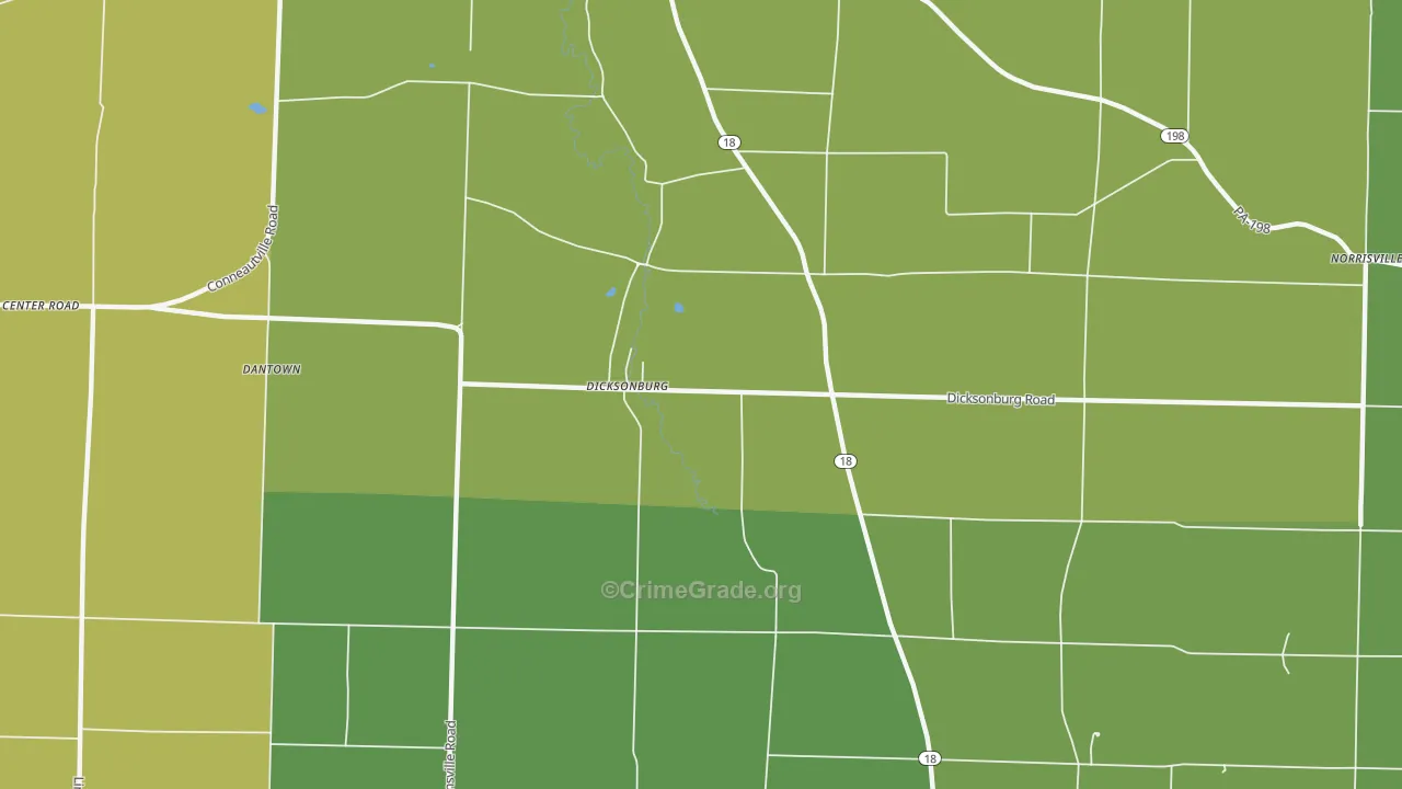 Dicksonburg, PA Map of Drug-Related Crime Rates