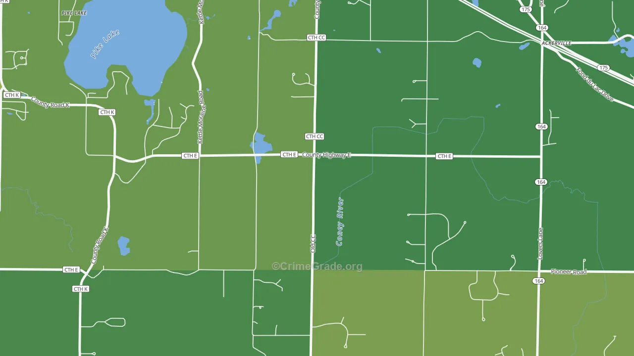 Diefenbach Corners, WI Map of Drug-Related Crime Rates