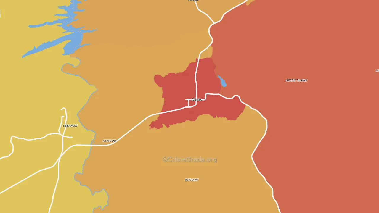 Dierks, AR Map of Drug-Related Crime Rates