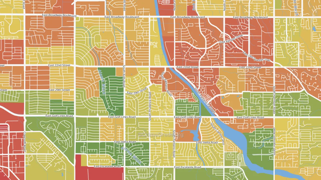 Dietz, Tucson, AZ Map of Drug-Related Crime Rates
