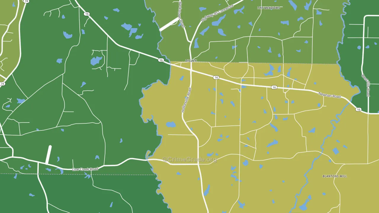 Digbey, GA Map of Drug-Related Crime Rates