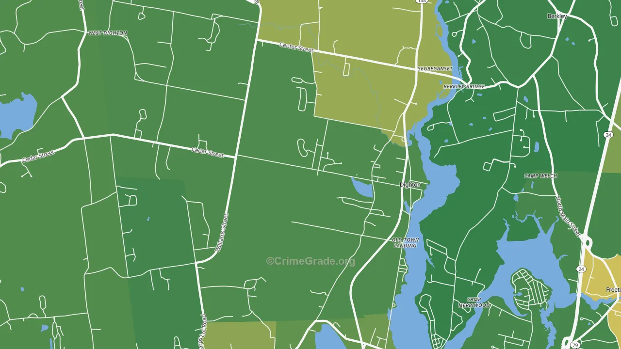 Dighton, MA Map of Drug-Related Crime Rates