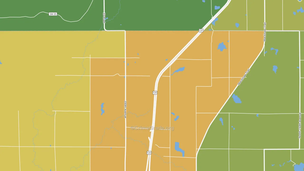 Dighton, MI Map of Drug-Related Crime Rates