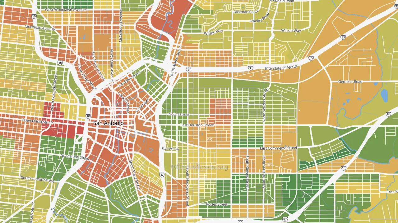 Dignowity Hill, San Antonio, TX Map of Drug-Related Crime Rates