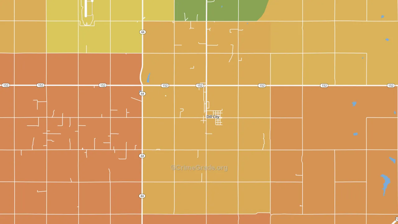 Dill City, OK Map of Drug-Related Crime Rates