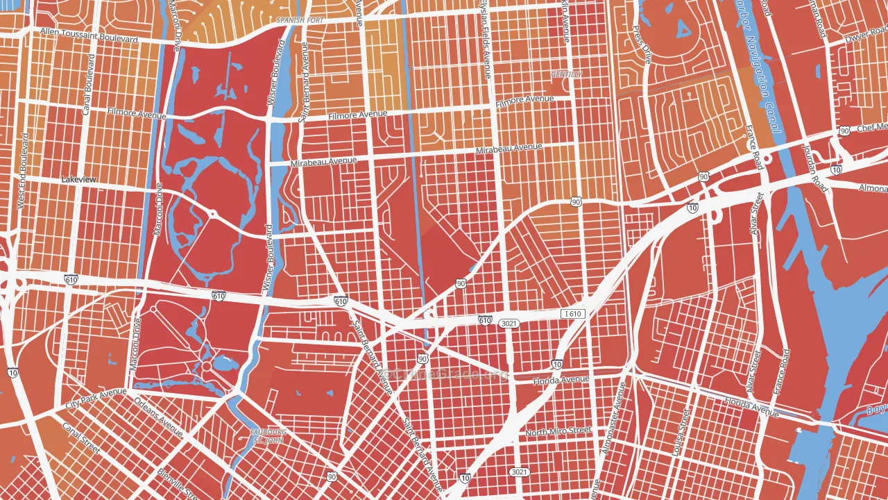 Dillard, New Orleans, LA Map of Drug-Related Crime Rates