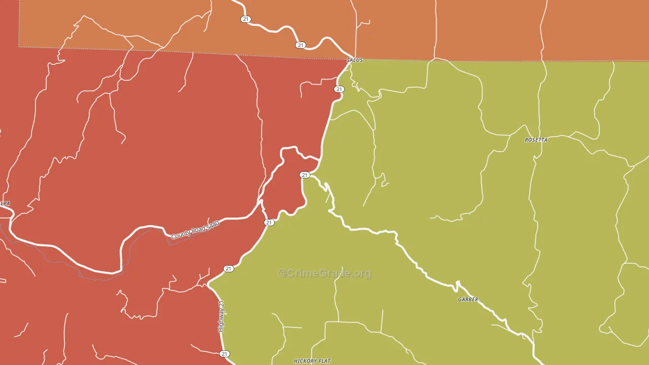 Dillen, AR Map of Drug-Related Crime Rates