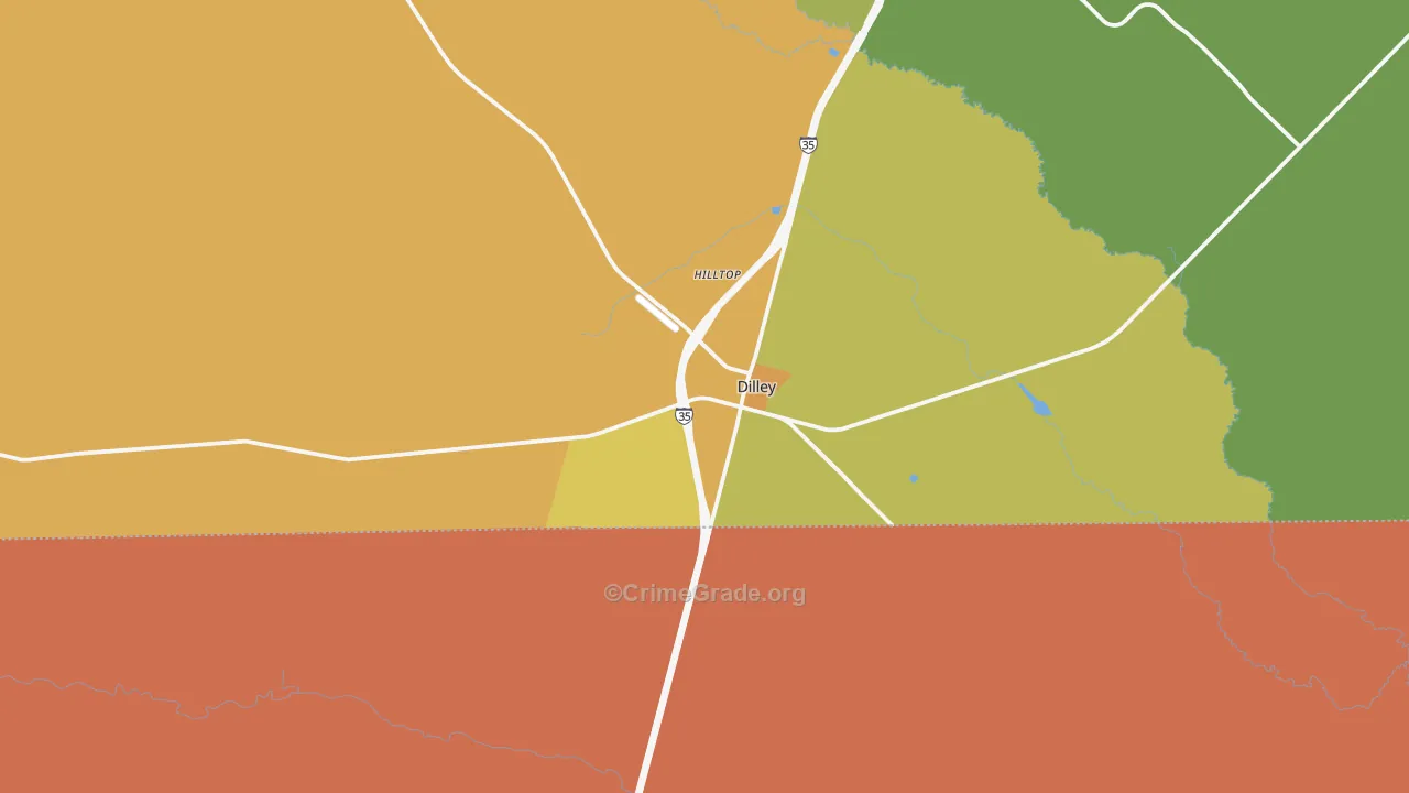 Dilley, TX Map of Drug-Related Crime Rates