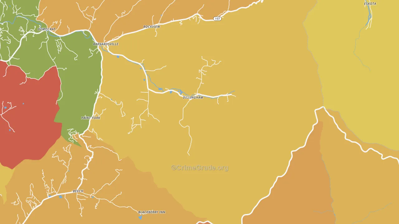 Dillingham, NC Map of Drug-Related Crime Rates