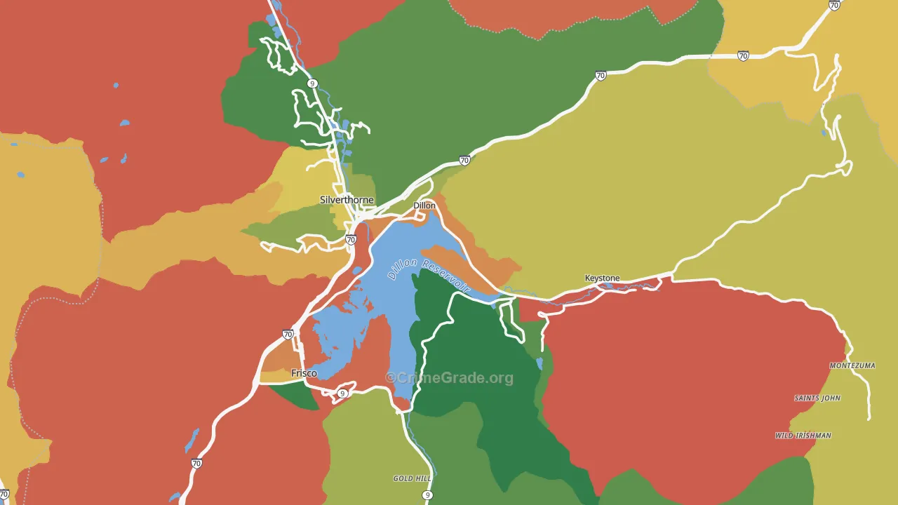 Dillon, CO Map of Drug-Related Crime Rates