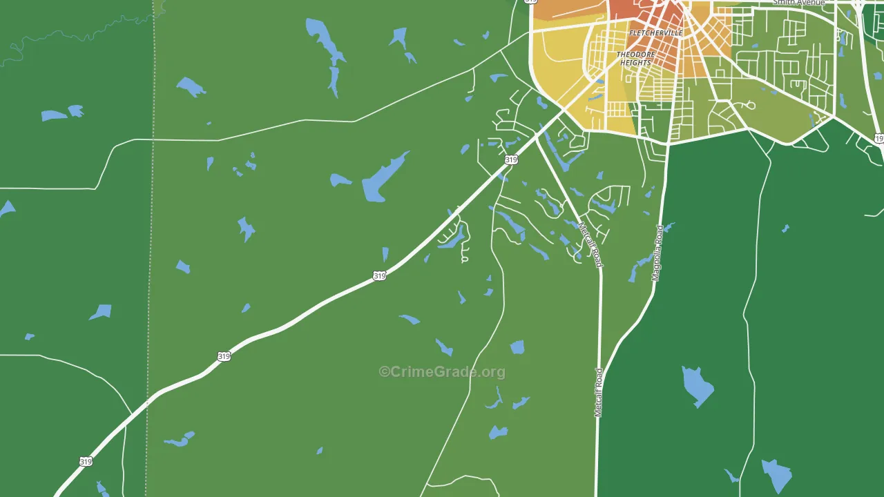 Dillon, GA Map of Drug-Related Crime Rates