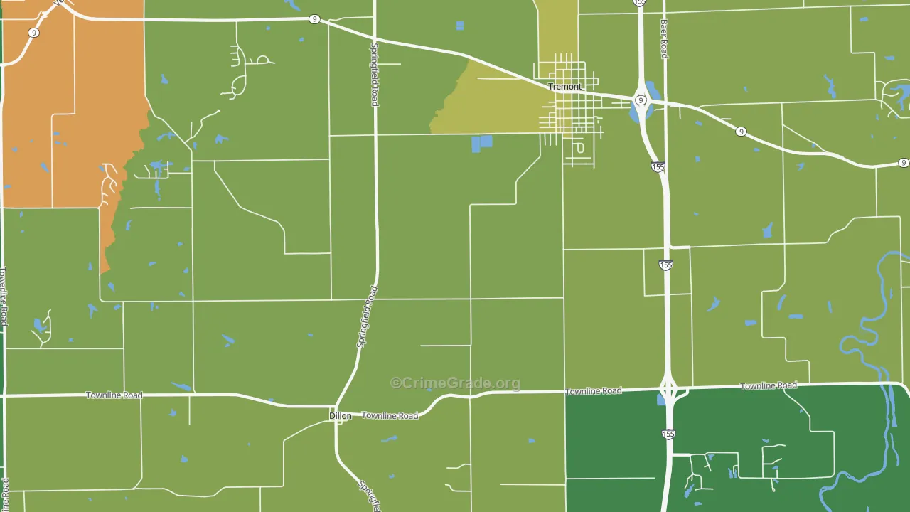 Dillon, IL Map of Drug-Related Crime Rates