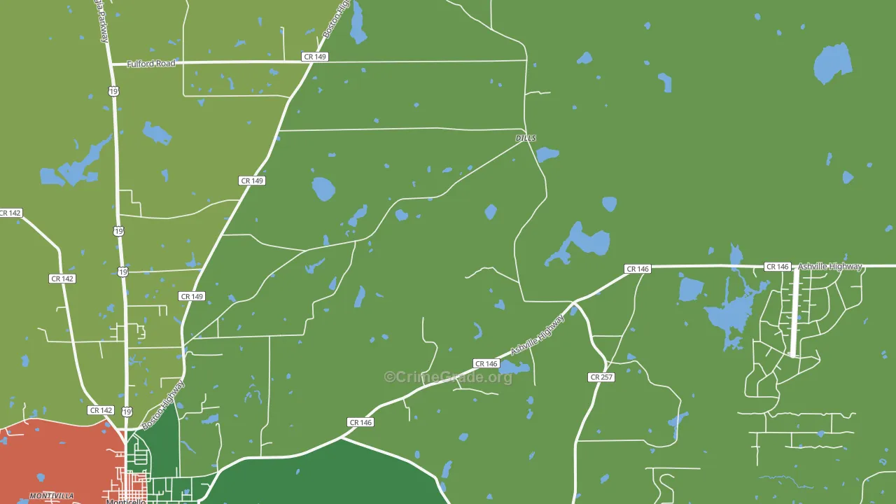 Dills, FL Map of Drug-Related Crime Rates