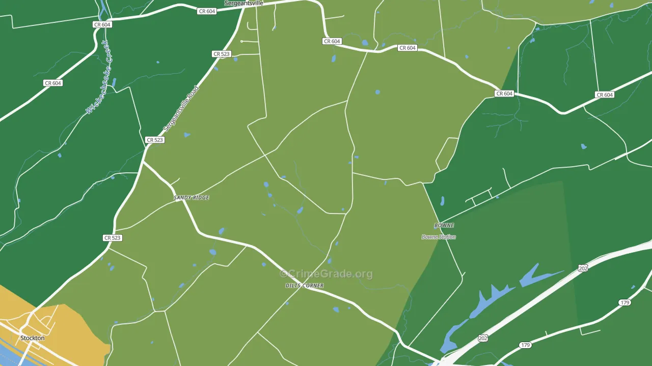 Dilts Corner, NJ Map of Drug-Related Crime Rates