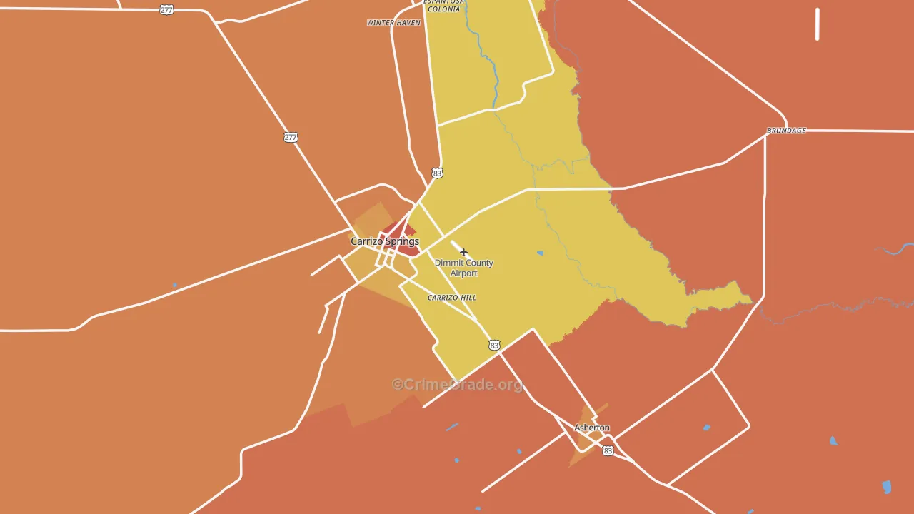 Dimmit County, TX Map of Drug-Related Crime Rates
