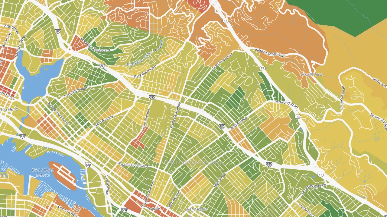 Dimond, Oakland, CA Map of Drug-Related Crime Rates