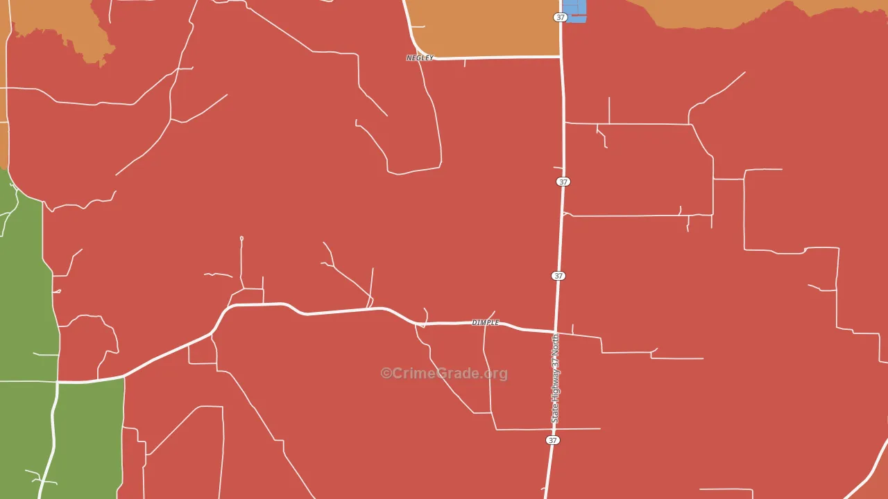 Dimple, TX Map of Drug-Related Crime Rates