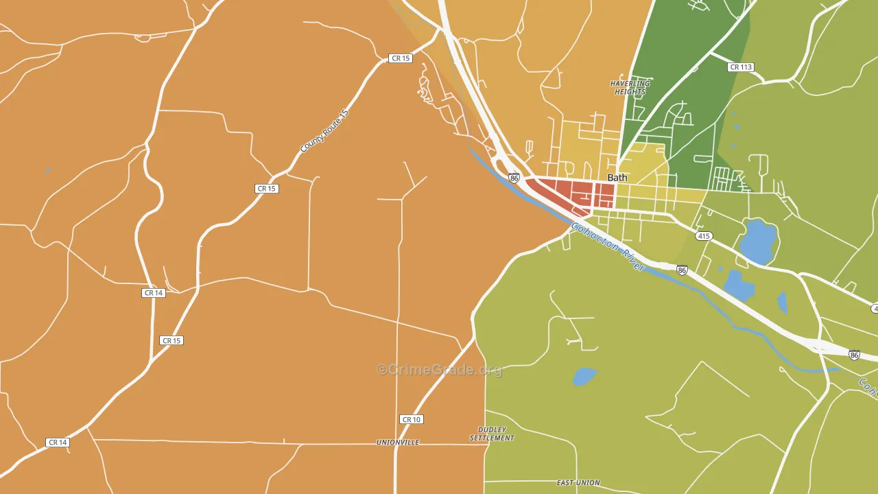 Dineharts, NY Map of Drug-Related Crime Rates