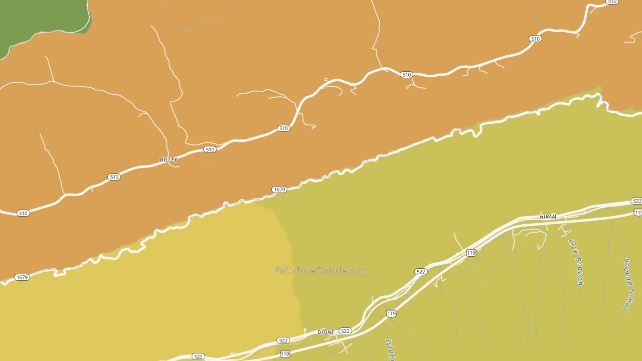 Dione, KY Map of Drug-Related Crime Rates