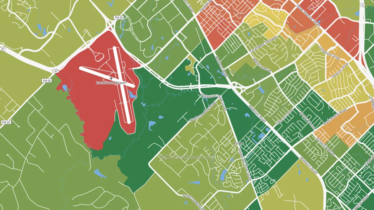 Disaster City, College Station, TX Map of Drug-Related Crime Rates